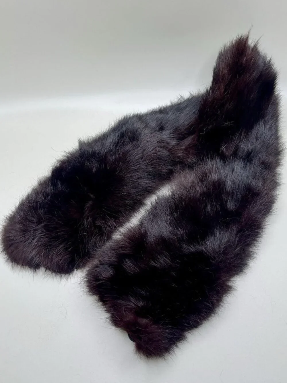 Vintage Dark Brown/Black Faux Fur Collar Neck Wrap 26” Retro Mid Century MCM